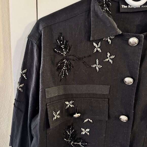 NWT The Kooples Metallic Beaded & Embroidered Jacket Black Women’s Size Small/ 4 - Picture 9 of 14
